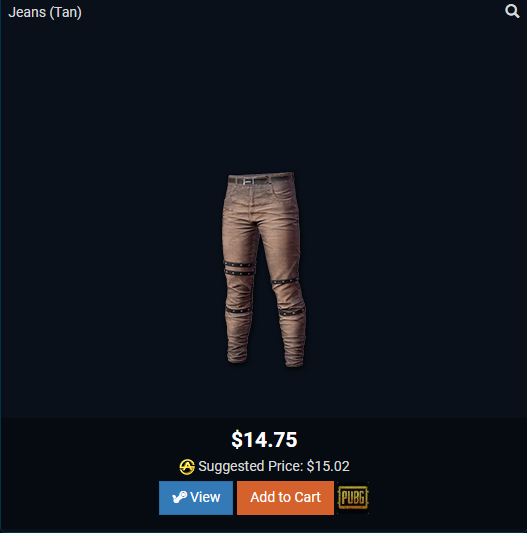 pubg crate - playerunknown set - playerunknown's jeans(tan)