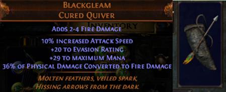 poe blackgleam cured quiver