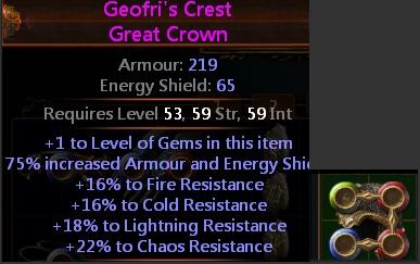 poe geofri's crest