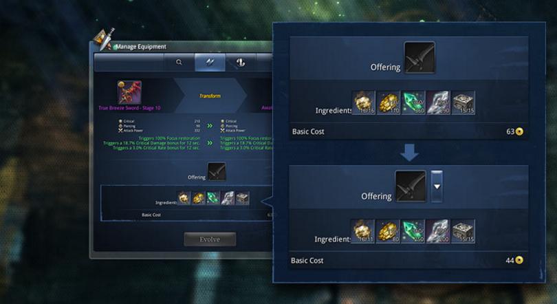 blade and soul weapon evolution discount