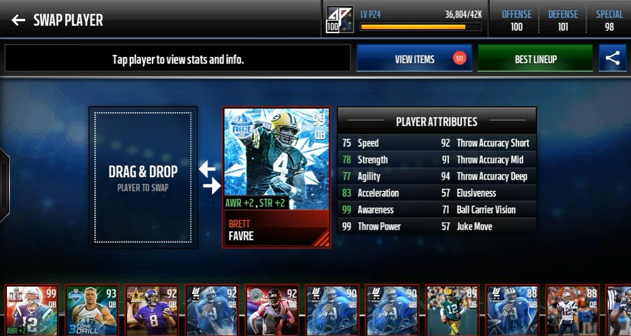 madden mobile update my team