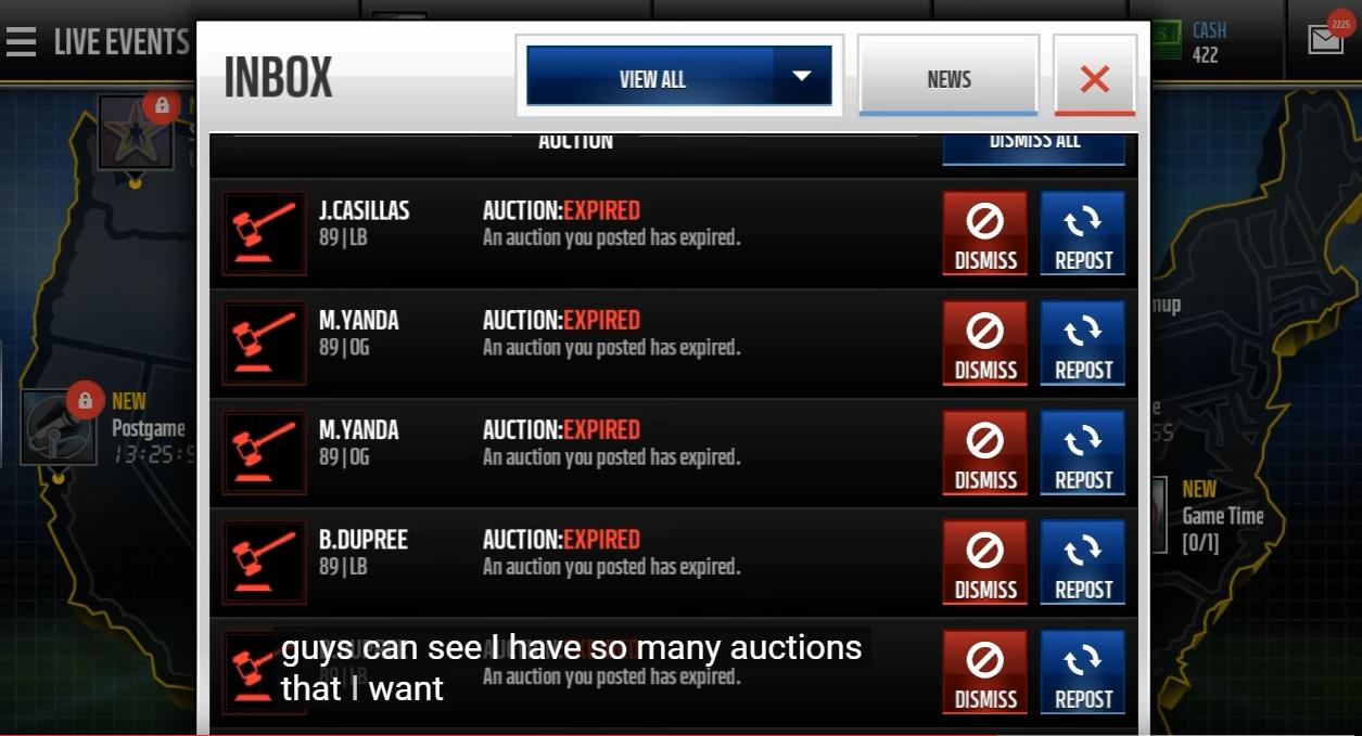 madden nfl mobile update dissmiss all button