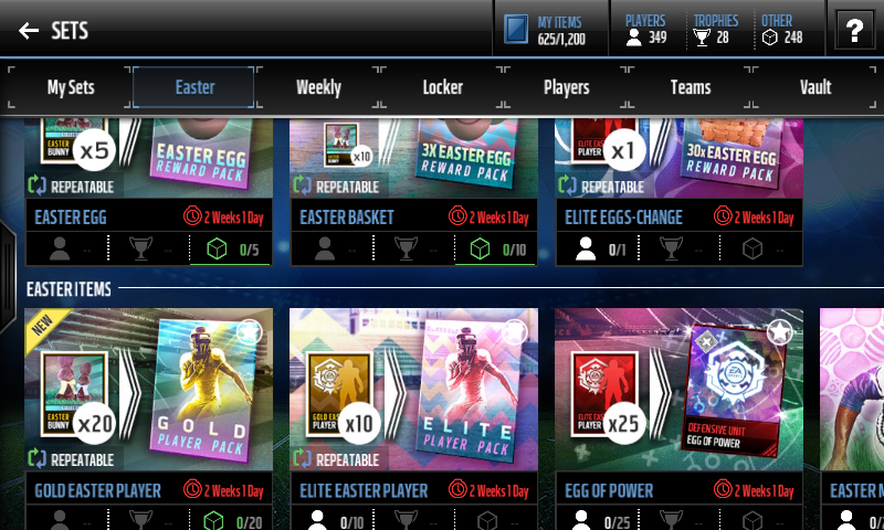 madden mobile easter sets