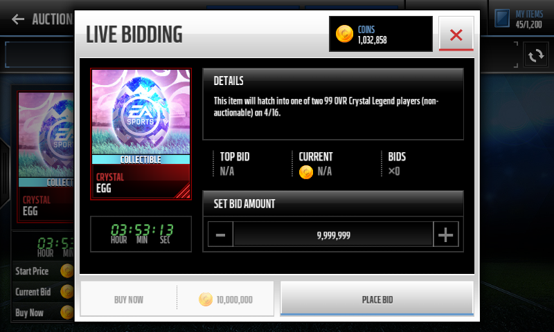 madden mobile easter live bidding