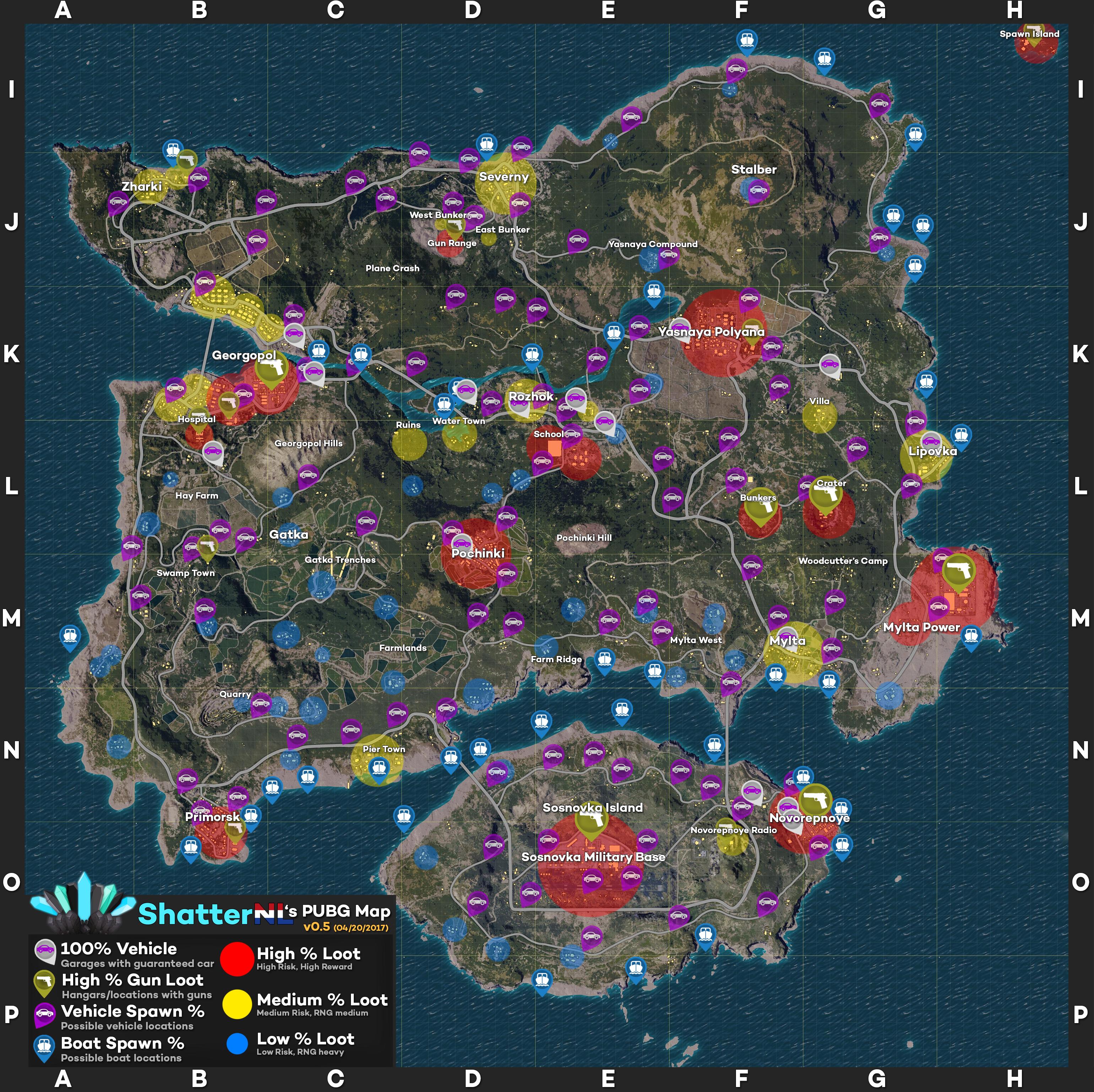 pubg weapon locations map-2