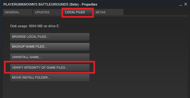 pubg connection failed - steam - local files