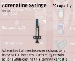 pubg stats- adrenaline syringe