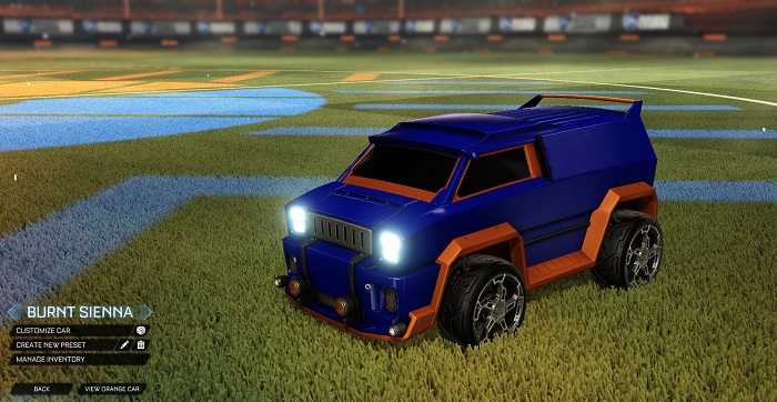 rocket league new painted cars bodies - painted merc - burnt sienna