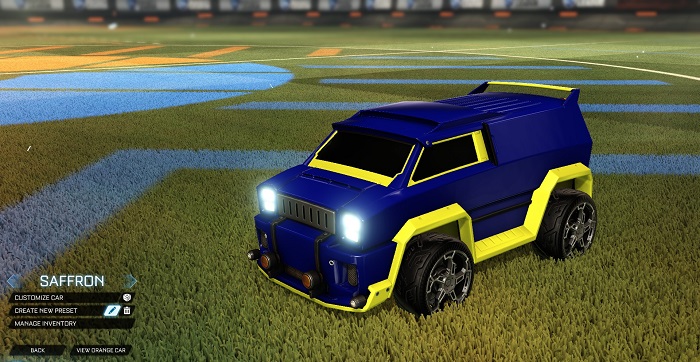 rocket league new painted cars bodies - painted merc - saffron