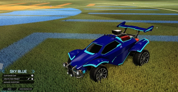 rocket league new painted cars bodies - painted octanes - skyle blue