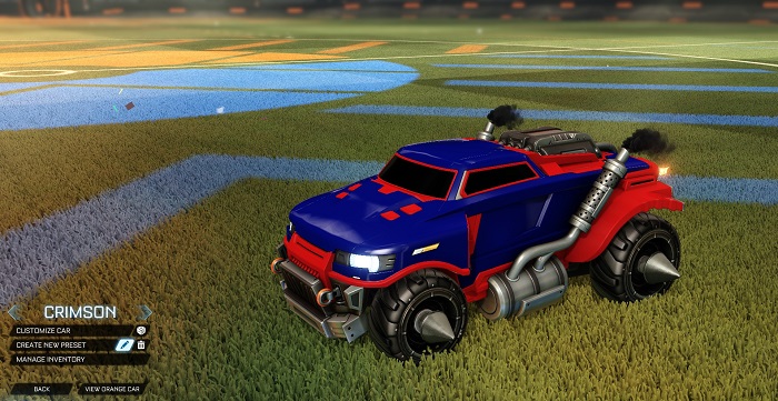 rocket league new painted cars bodies - painted road hog - crimson