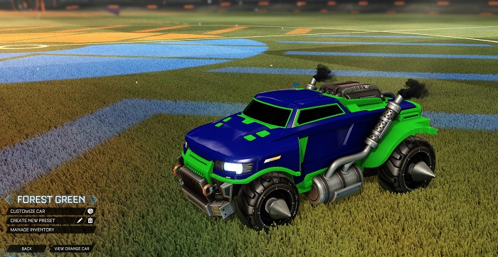 rocket league new painted cars bodies - painted road hog - forest green