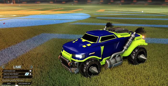 rocket league new painted cars bodies - painted road hog - lime