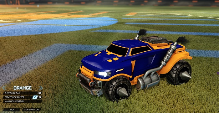 rocket league new painted cars bodies - painted road hog - orange