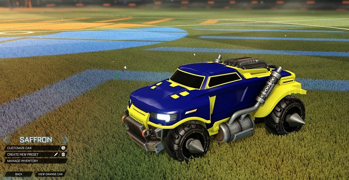 rocket league new painted cars bodies - painted road hog - saffron