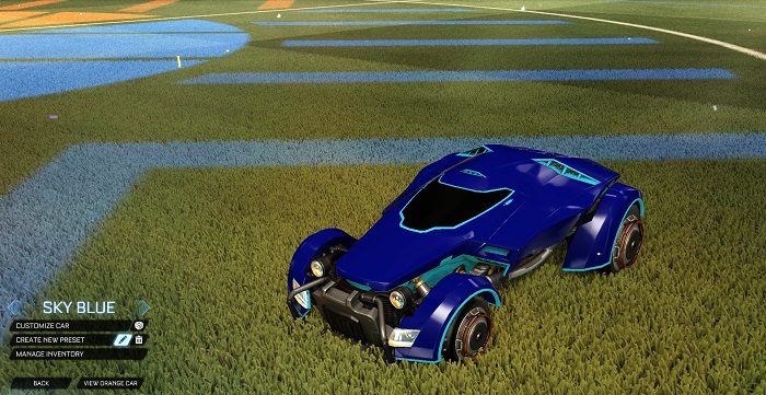 rocket league new painted cars bodies - painted x-devil - sky blue