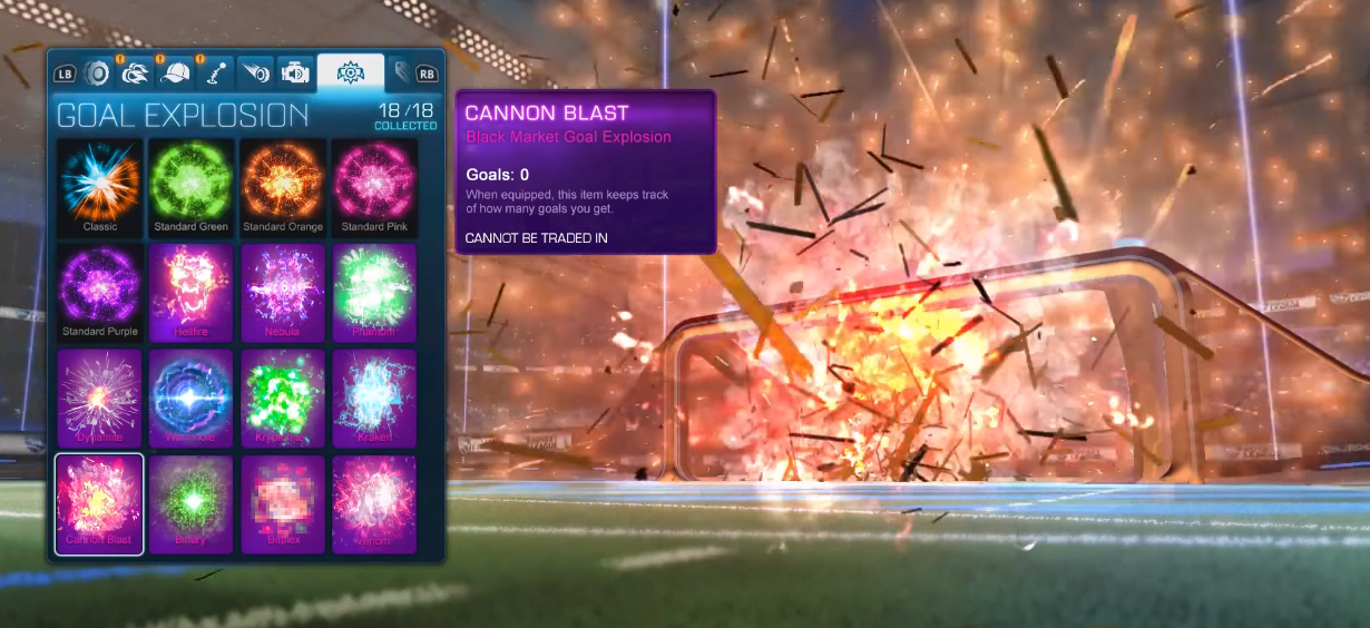 rocket league possible update - new mystery decals and goal explosions-cannon blast 1