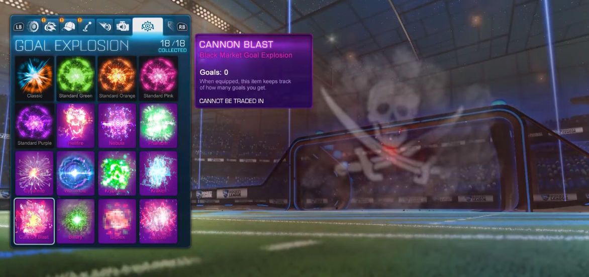rocket league possible update - new mystery decals and goal explosions-cannon blast 2