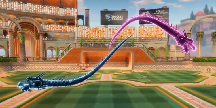 rocket league velocity crate - dueling dragons goal explosion