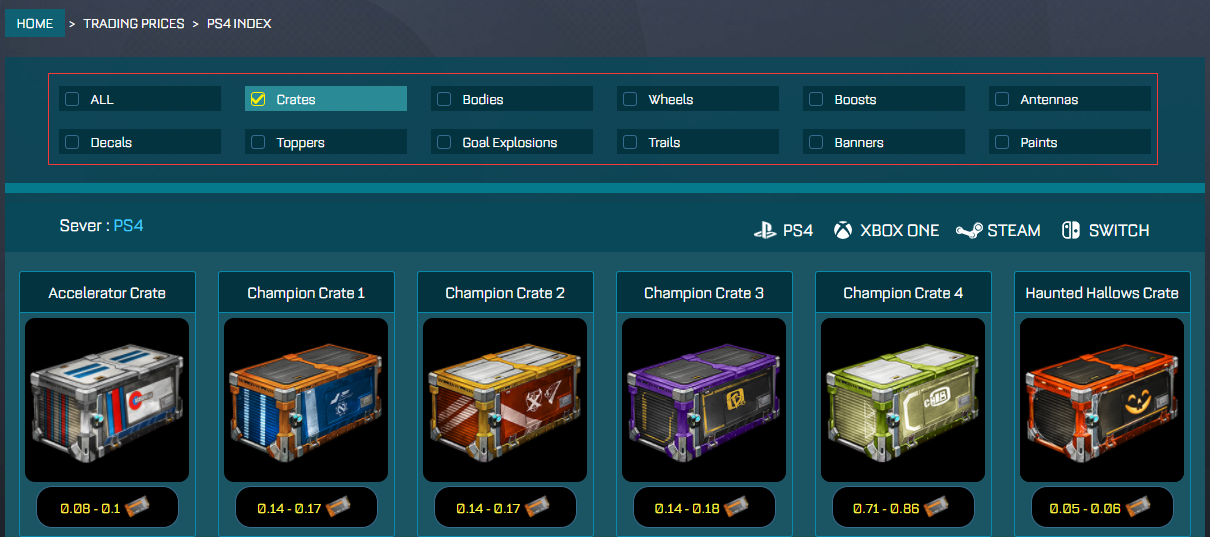 rocket league prices - rocketprices - 1