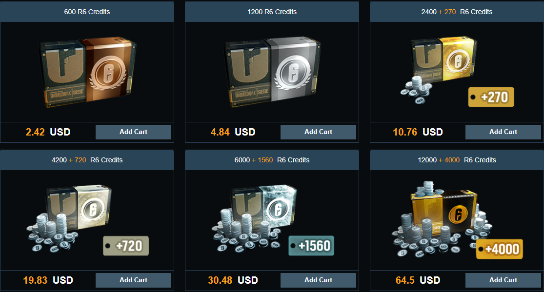 cheap r6 credits pc