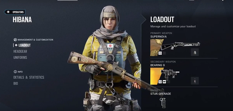 r6 hibana weapons